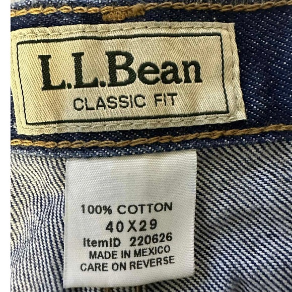 LL Bean Jeans 40x29 Mens Classic Fit Blue Denim Dark Wash - Picture 2 of 3